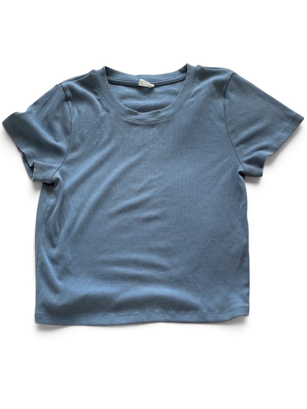 Aritzia Wilfred Free Go-To Ribbed T-Shirt Blue Size Medium